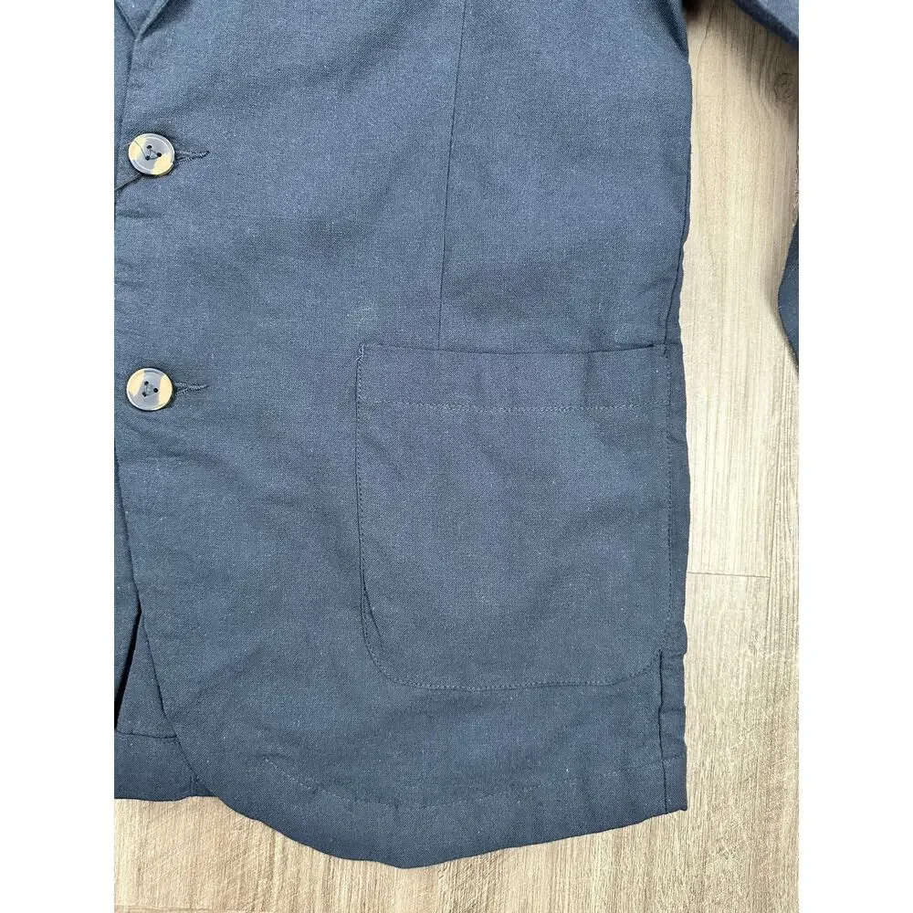 Ike Behar Unstructured Suit Dark Navy Cotton Linen Spandex NWT Medium Men's - Picture 12 of 16